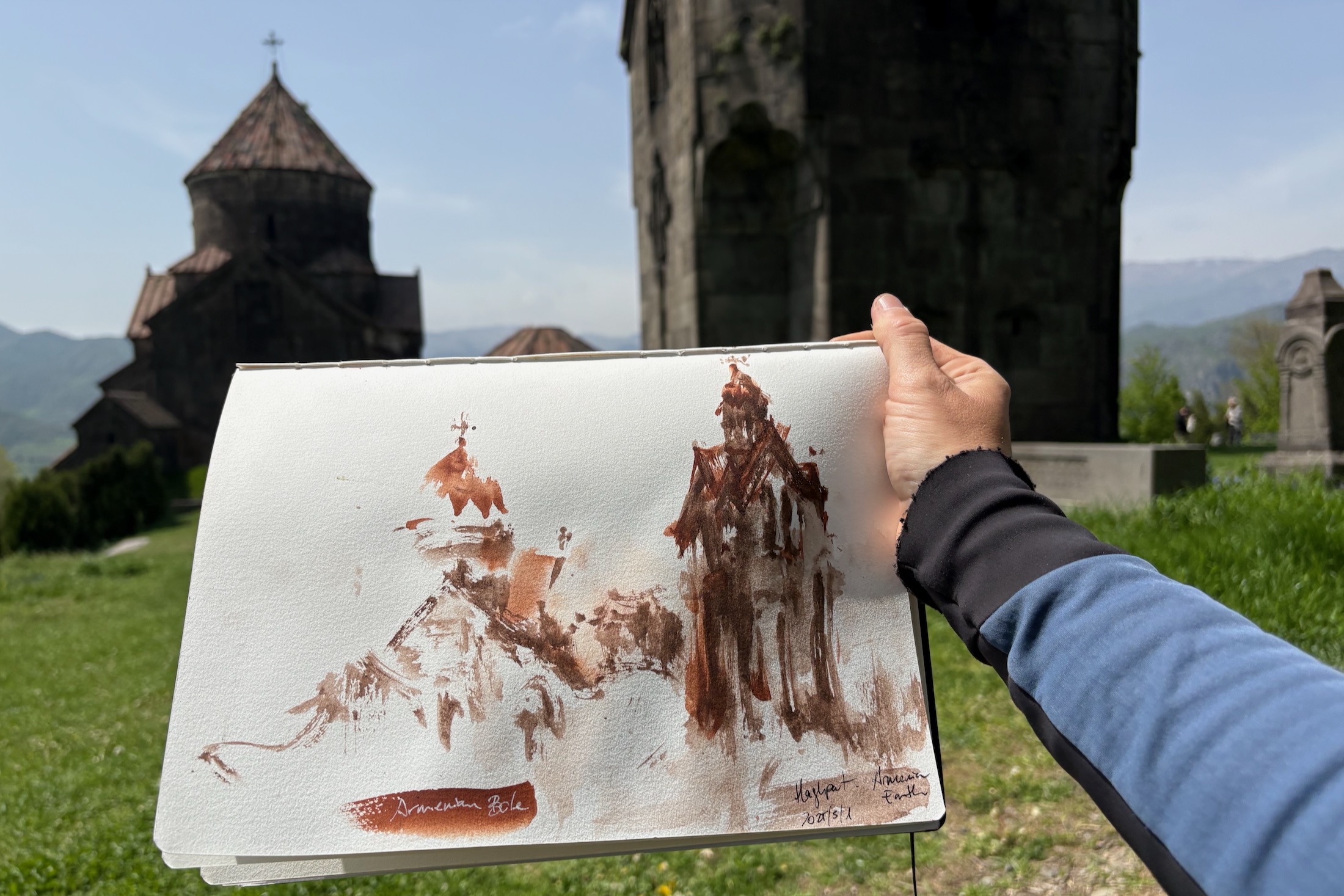 Bole Painting Haghpat Monastery en plein air.