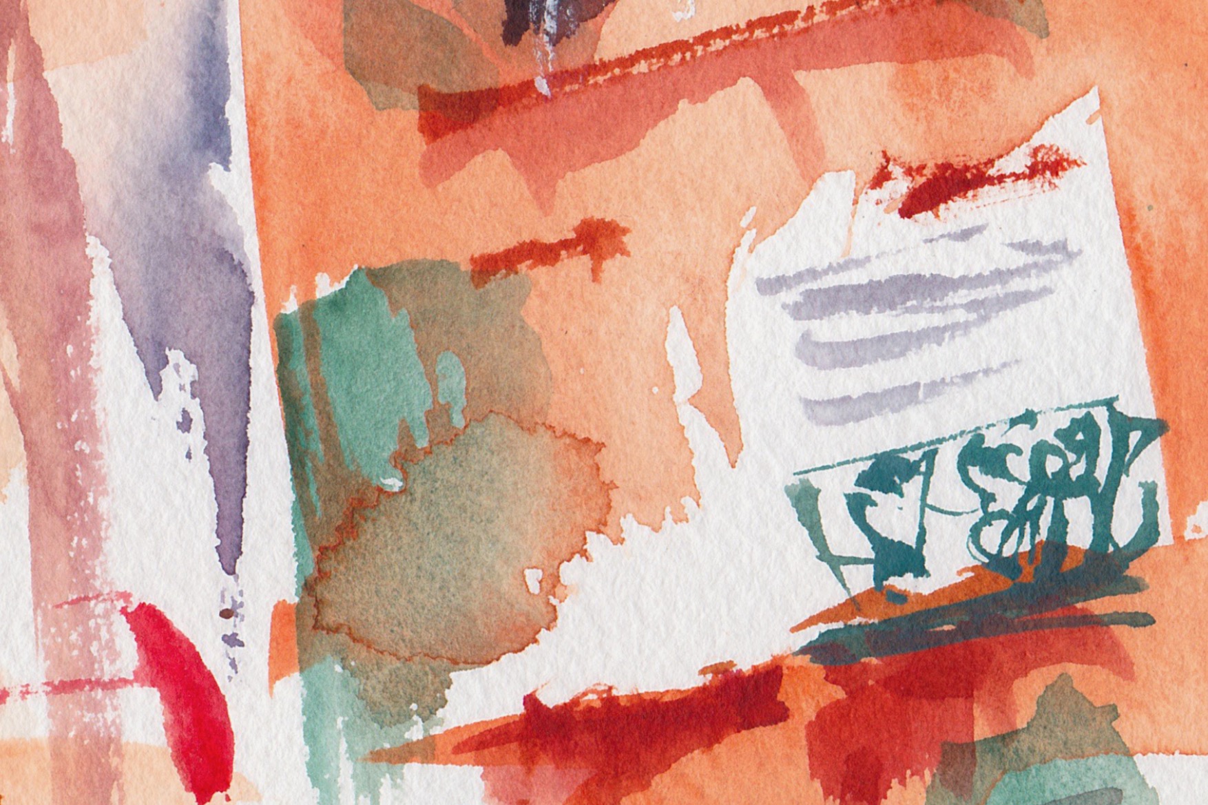 Terracotta Detail of the Terracotta watercolor painting.
