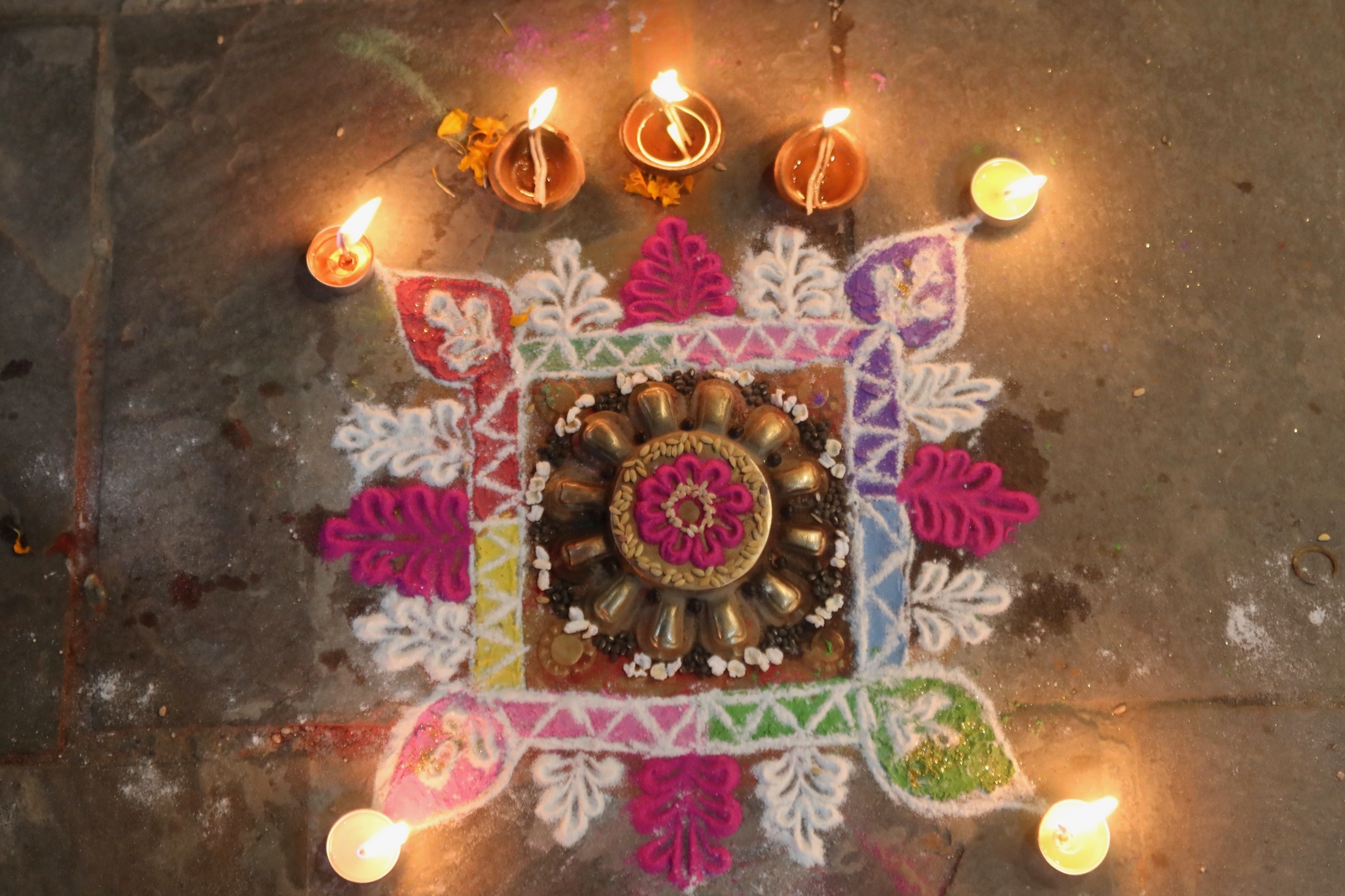 Tikka powders Floral decoration in Dashain