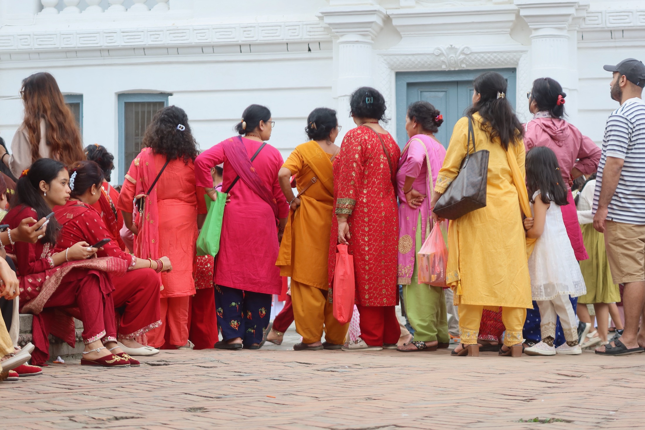 Tikka powders Women during Dashain festival