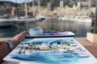 Page of the Monaco Travel Sketchbook.